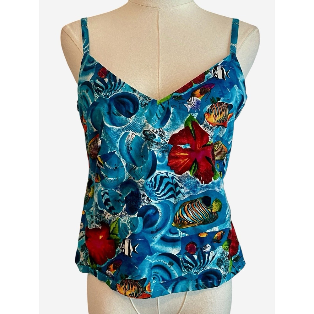 VTG. Babydoll Top Under The Sea Womens In The Eye Cape Hatteras‎ Cotton Tank Y2K
